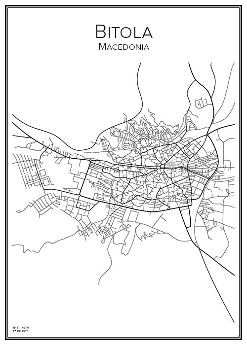 Stadskarta över Bitola