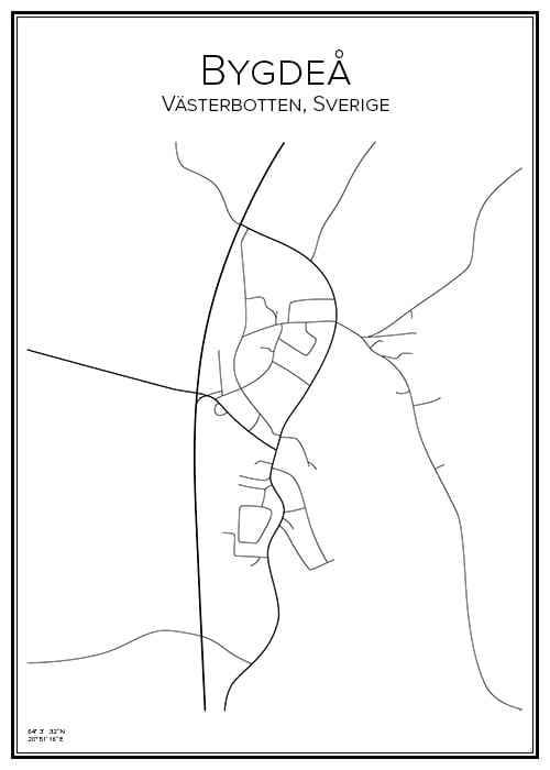 Stadskarta över Bygdeå