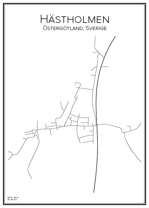 Stadskarta över Hästholmen