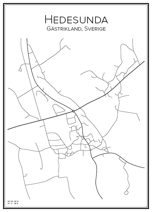 Stadskarta över Hedesunda