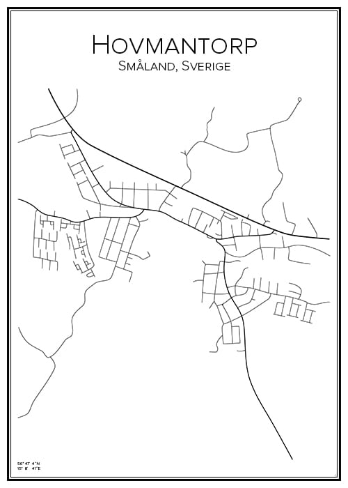Stadskarta över Hovmantorp