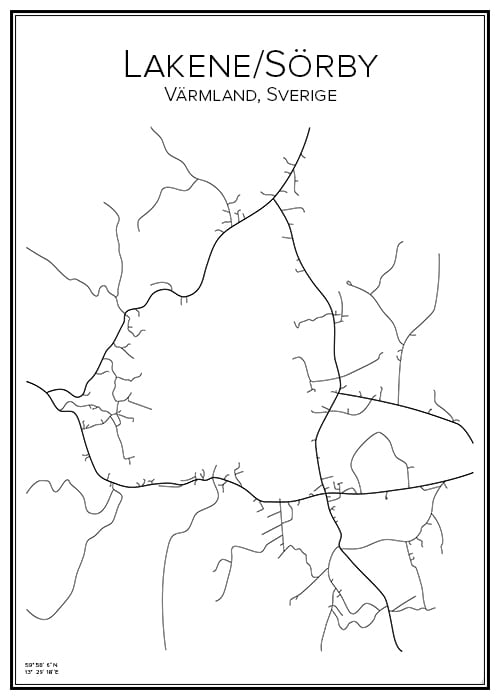 Stadskarta över Lakane-Sörby