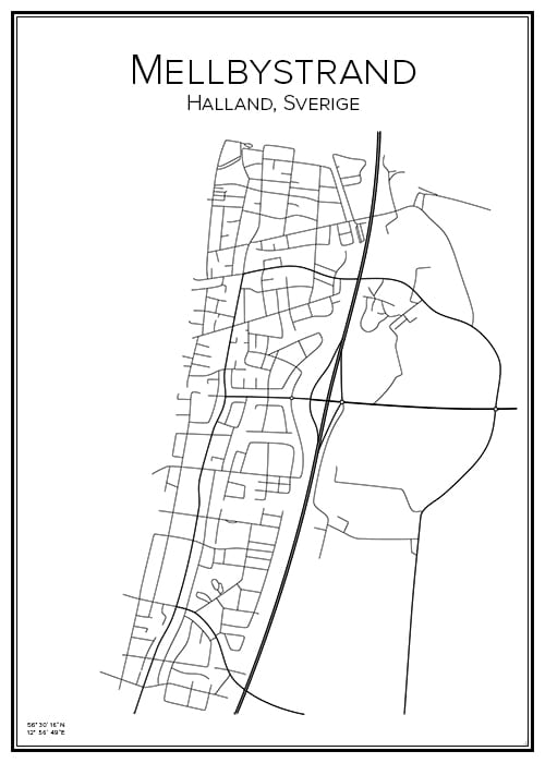 Stadskarta över Mellbystrand