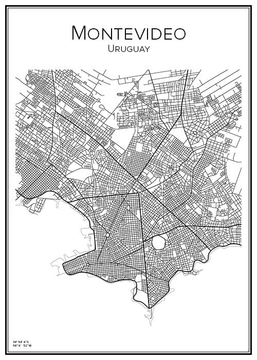 Stadskarta över Montevideo
