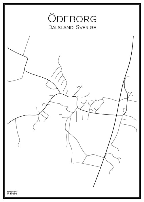 Stadskarta över Ödeborg