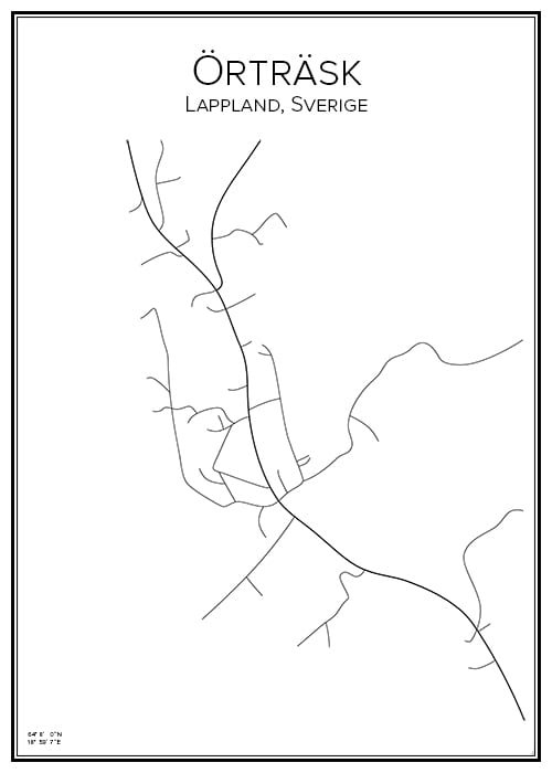 Stadskarta över Örträsk