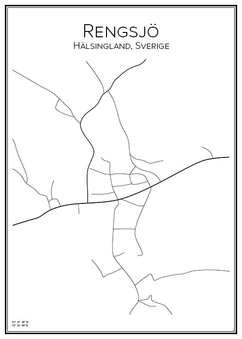 Stadskarta över Rengsjö