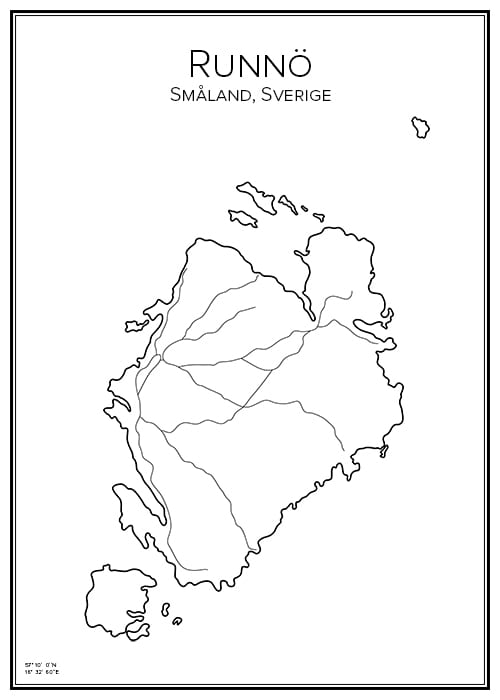 Stadskarta över Runnö
