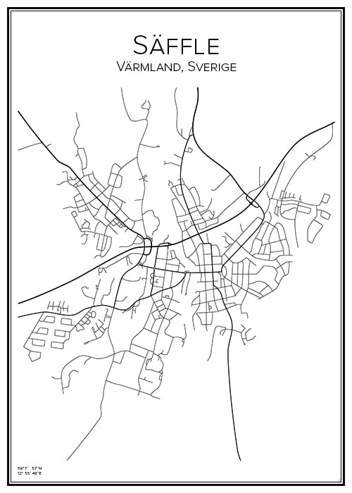 Stadskarta över Säffle