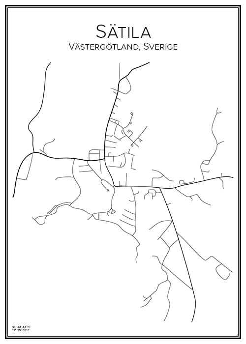 Stadskarta över Sätila