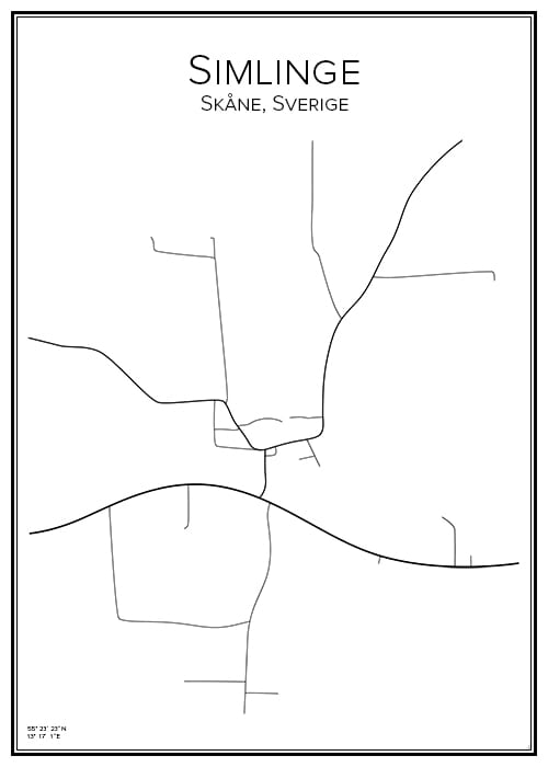 Stadskarta över Simlinge