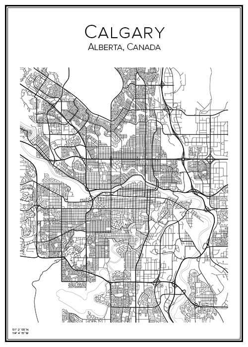 Stadskarta över Calgary