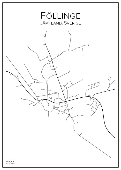 Stadskarta över Föllinge