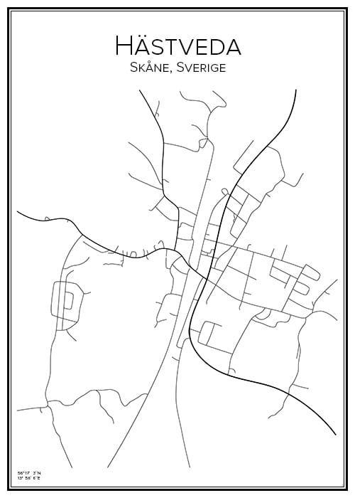 Stadskarta över Hästveda