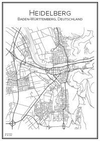 Stadskarta över Heidelberg