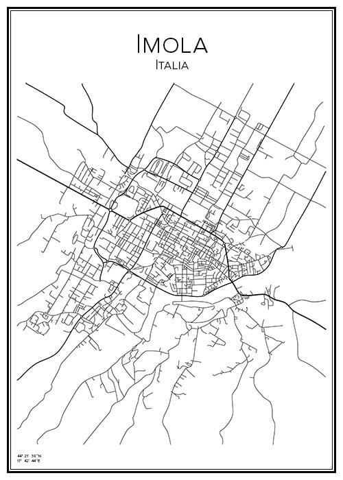 Stadskarta över Imola