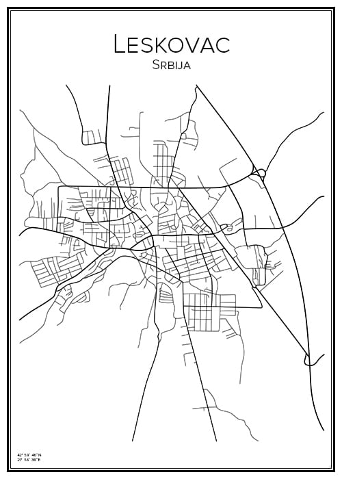Stadskarta över Leskovac