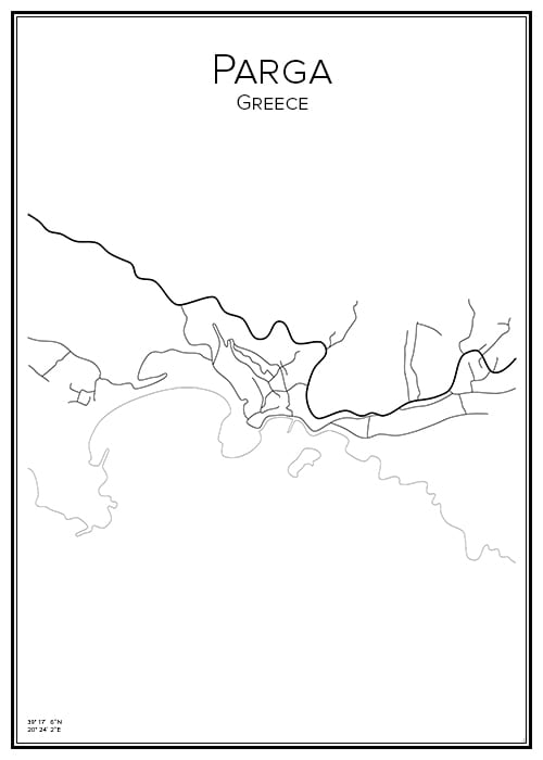 Stadskarta över Parga