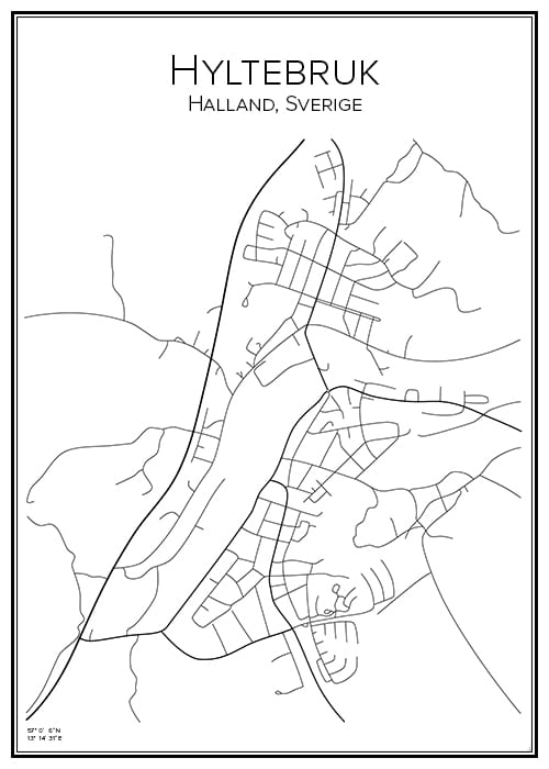 Stadskarta över Hyltebruk