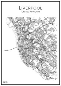 Stadskarta över Liverpool