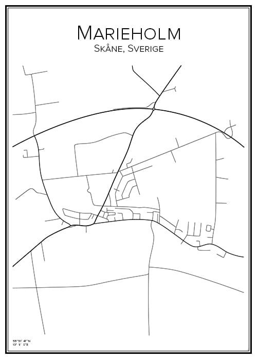 Stadskarta över Marieholm