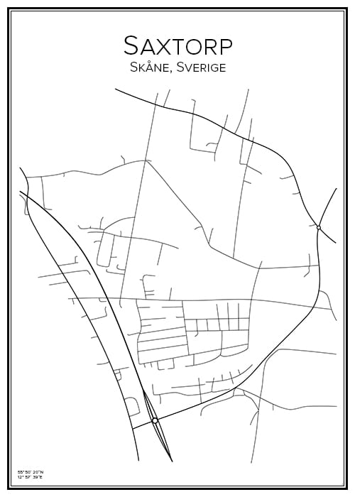 Stadskarta över Saxtorp