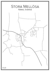 Stadskarta över Stora Mellösa