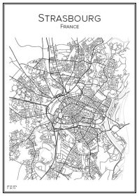 Stadskarta över Strasbourg