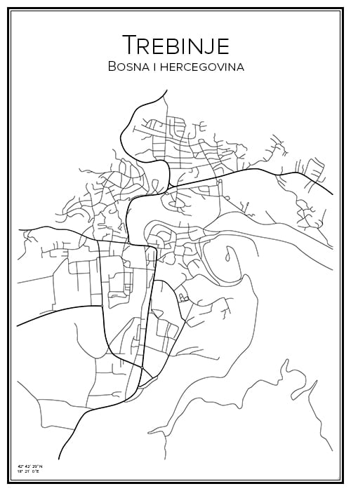Stadskarta över Trebinje