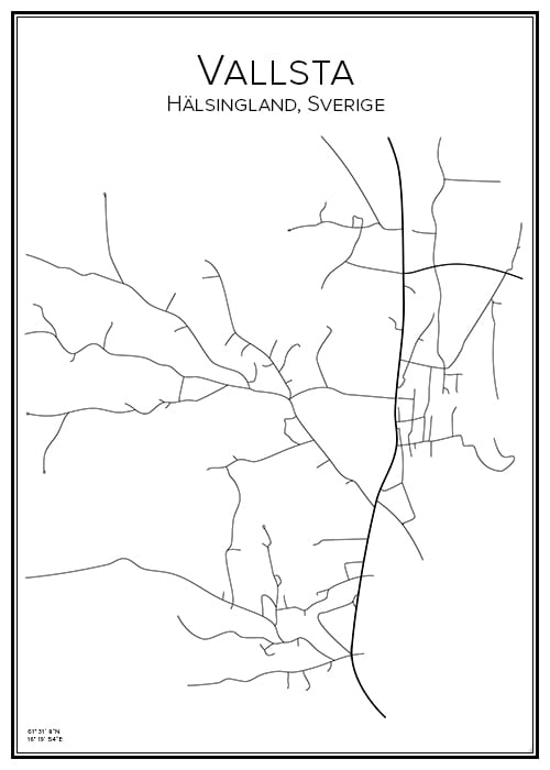 Stadskarta över Vallsta