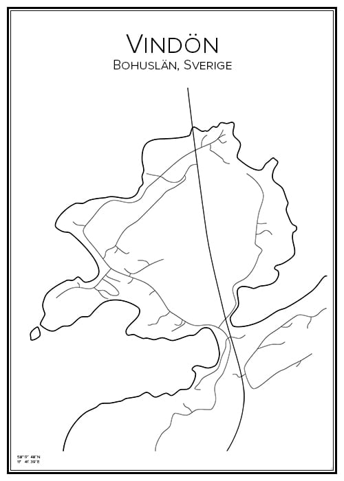 Stadskarta över Vindön