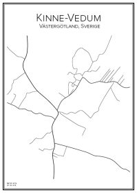 Stadskarta över Kinne-Vedum
