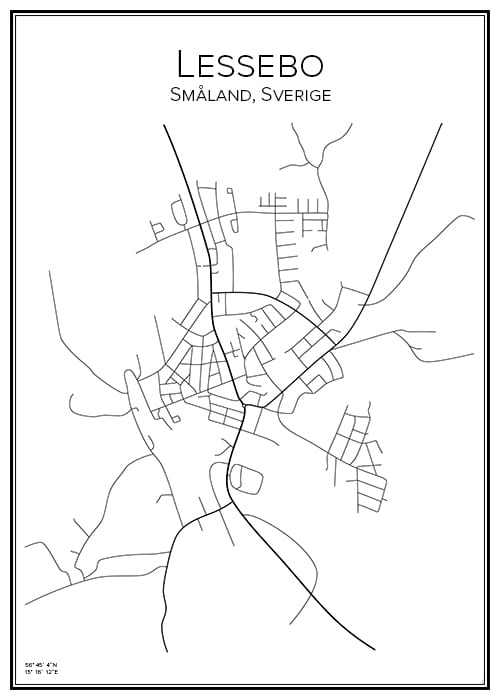Stadskarta över Lessebo