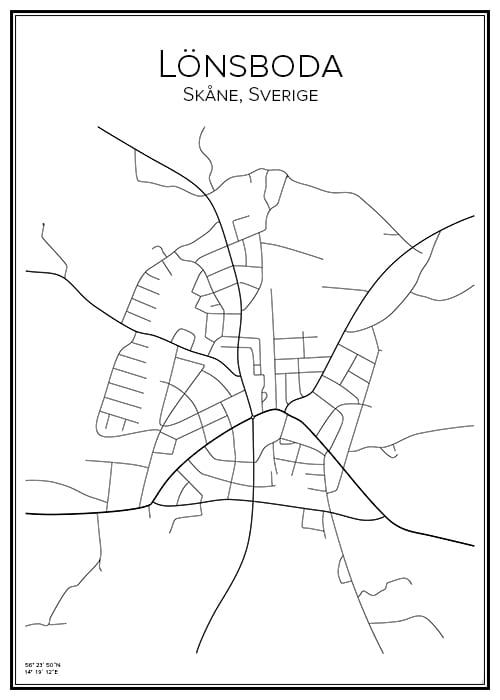 Stadskarta över Lönsboda