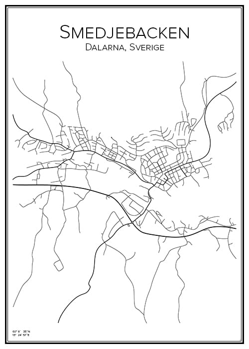 Stadskarta över Smedjebacken