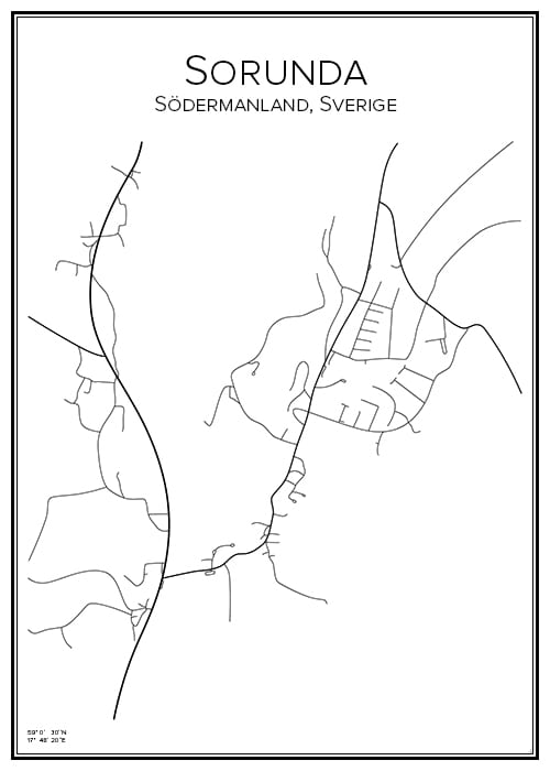 Stadskarta över Sorunda