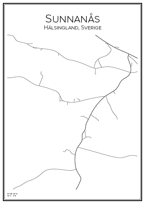 Stadskarta över Sunnanås