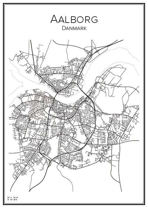 Stadskarta över Aalborg