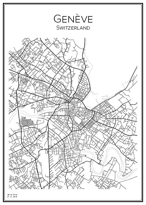 Stadskarta över Genève