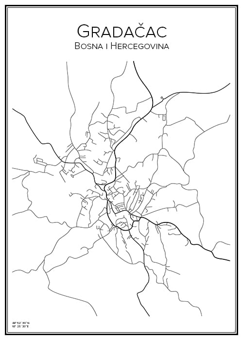 Stadskarta över Gradačac