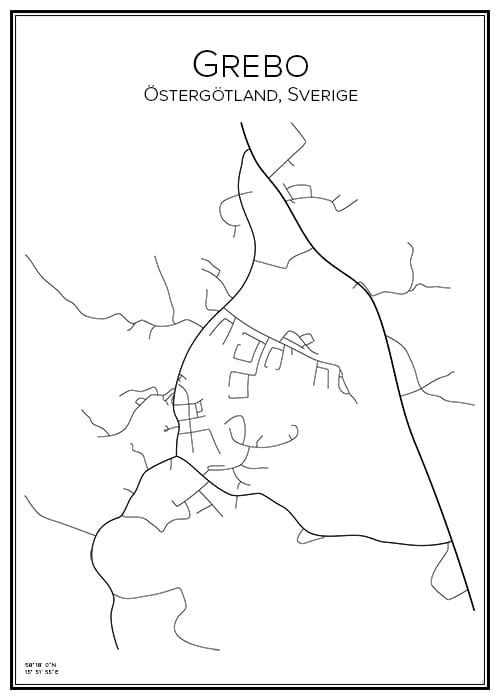 Stadskarta över Grebo