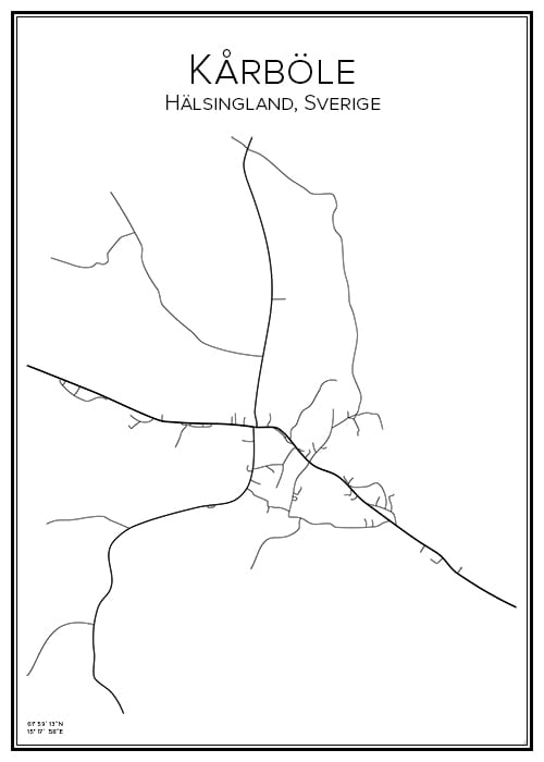 Stadskarta över Kårböle