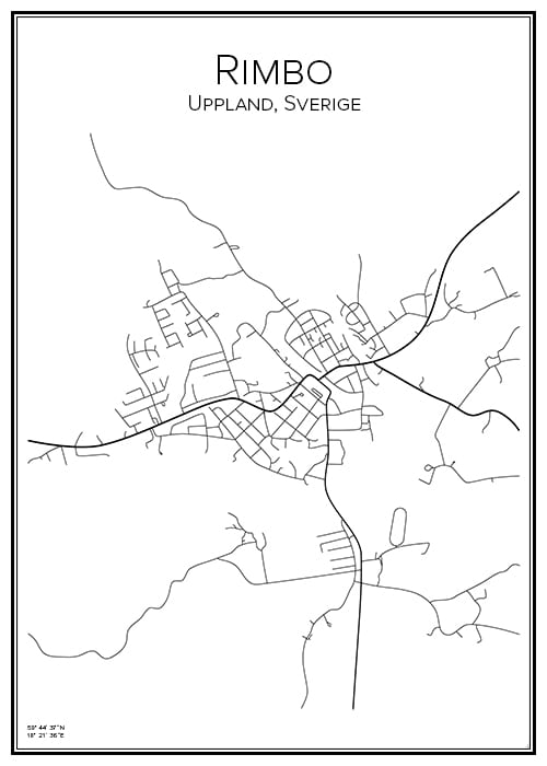 Stadskarta över Rimbo