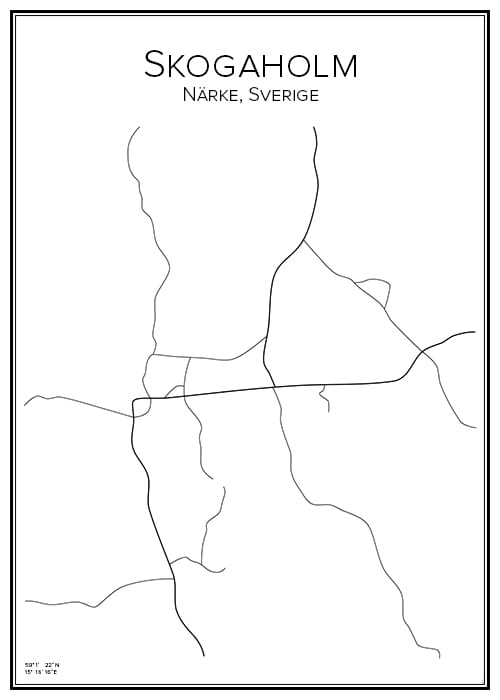 Stadskarta över Skogaholm