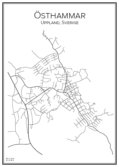 Stadskarta över Östhammar