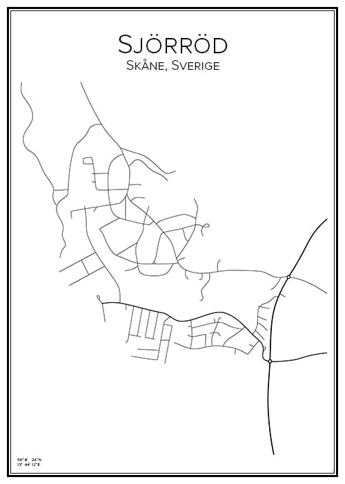 Stadskarta över Sjörröd