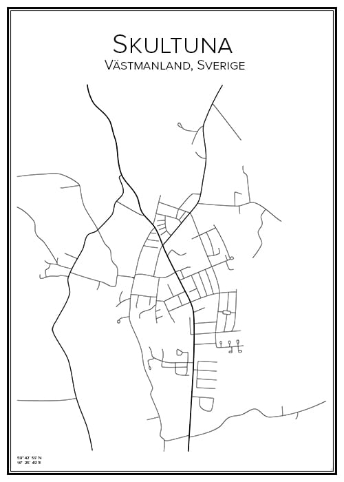 Stadskarta över Skultuna