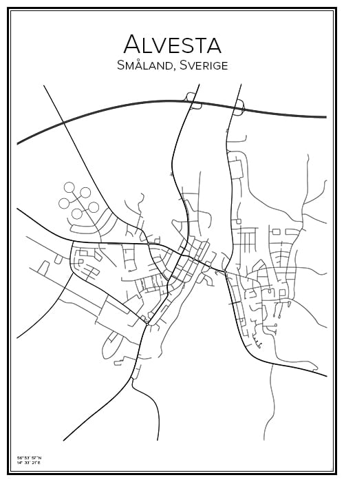 Stadskarta över Alvesta