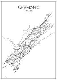 Stadskarta över Chamonix