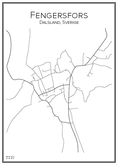 Stadskarta över Fengersfors